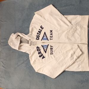 White aéropostale zip up hoodie with pockets